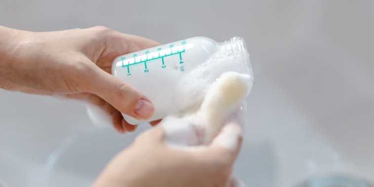 Experts recommend sanitizers that fit multiple bottles and can double as storage.