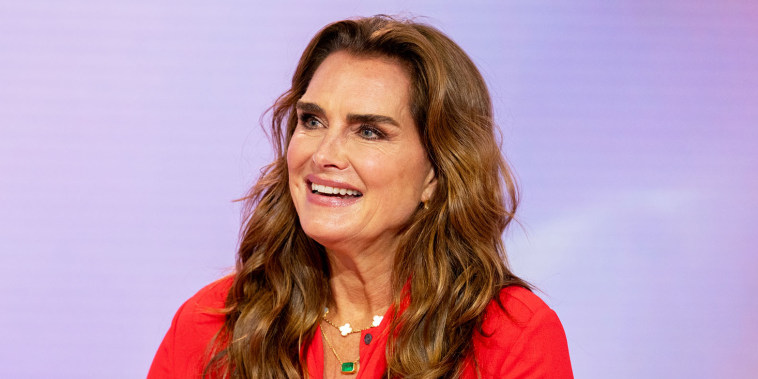 Brooke shields smiles as she chats with Hoda and Jenna