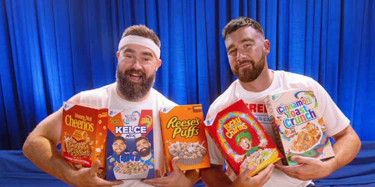 Jason and Travis Kelce, cereal