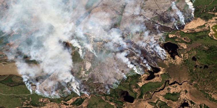 Satellite Imagery Of Fox Lake Wildfires. 