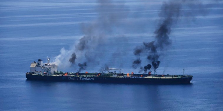 The EU mission said Monday that there were no signs of an oil spill emanating from the Sounion, which came under repeated attack by Yemen's Houthi rebels amid their campaign targeting shipping over the Israel-Hamas war in the Gaza Strip. 