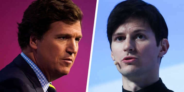 Tucker Carlson and Telegram CEO Pavel Durov. 