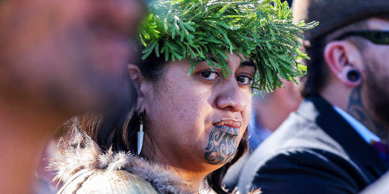 A council of New Zealand's indigenous Maori chiefs anointed a new queen on September 5, as a flotilla of war canoes readied to transport her father, the late monarch, for burial on a sacred mountain. Nga Wai hono i te po Paki -- a surprise choice to be the next Maori leader -- was cheered as she sat atop a high-backed wooden throne.