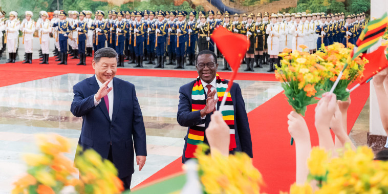 Xi held talks with Mnangagwa at the Great Hall of the People in Beijing on Tuesday.