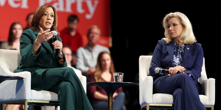 Image: Presidential Nominee Kamala Harris Campaigns With Liz Cheney In Swing States Across The Nation politics political politicians