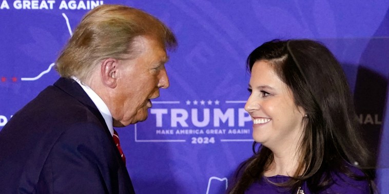 Donald Trump greers Rep. Elise Stefanik