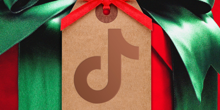 Photo illustration of TikTok logo embossed on gift tag 