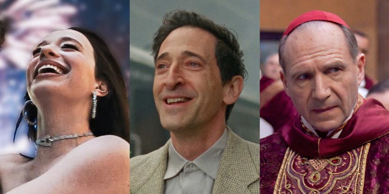 Stills from Anora,The Brutalist and Conclave.