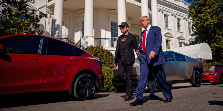 President Trump Speaks Alongside Tesla Vehicles At The White House