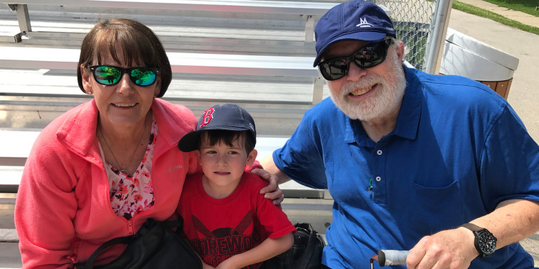 The author's parents with her son, Connor, in 2017.