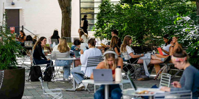 Students on campus.