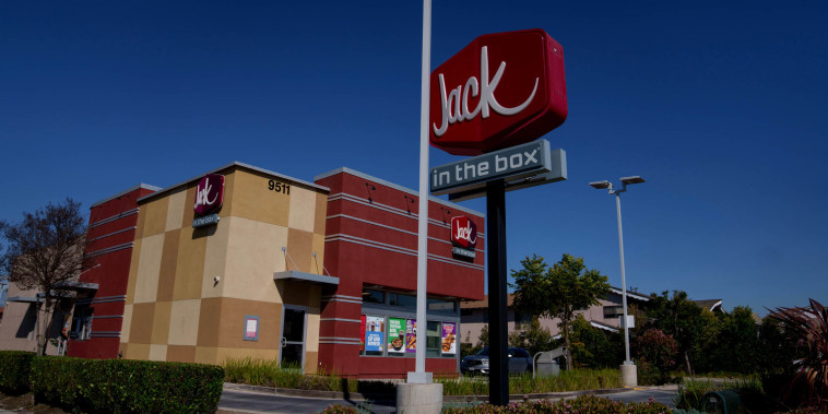 A Jack in the Box restaurant in Los Angeles, California, US, on Monday, April 1, 2024. 
