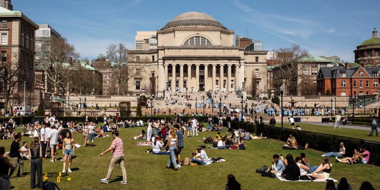 Students on campus at Columbia University