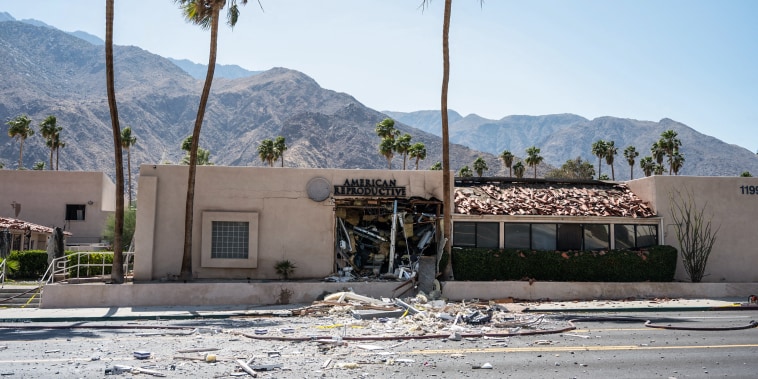 Image: Debris outside a damaged American Reproductive Centers fertility clinic