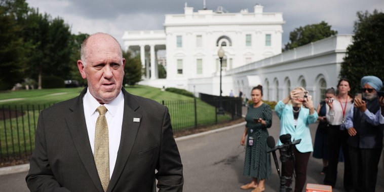  Tom Homan talks with reporters 