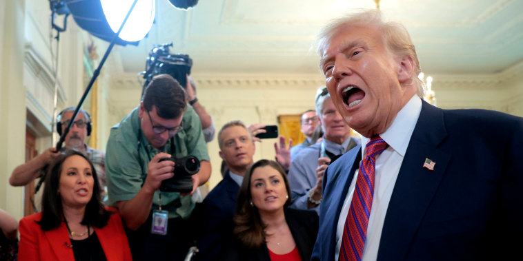 President Trump and reporters