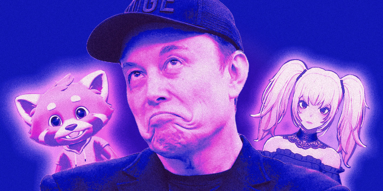 Elon Musk with Grok AI Companions, Rudi and Ani.