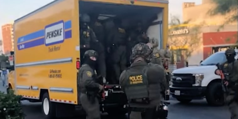More than a dozen people were taken into custody in an immigration enforcement operation called "Trojan Horse" at a Home Depot in Los Angeles.