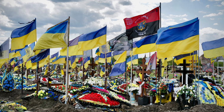Andrei Reshetilov funeral service on the southern outskirts of Kharkiv.