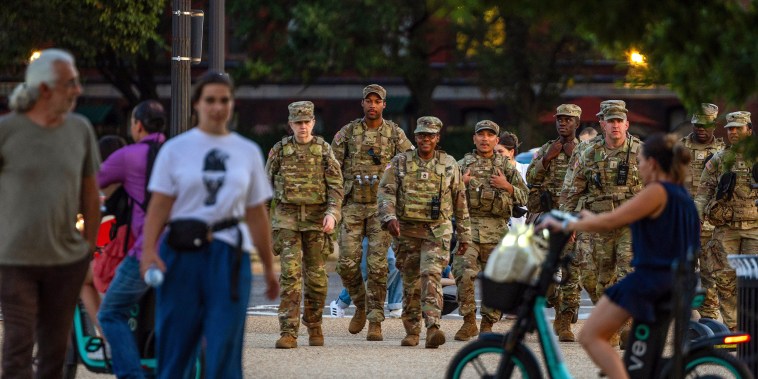 Members of the National Guard on patrol