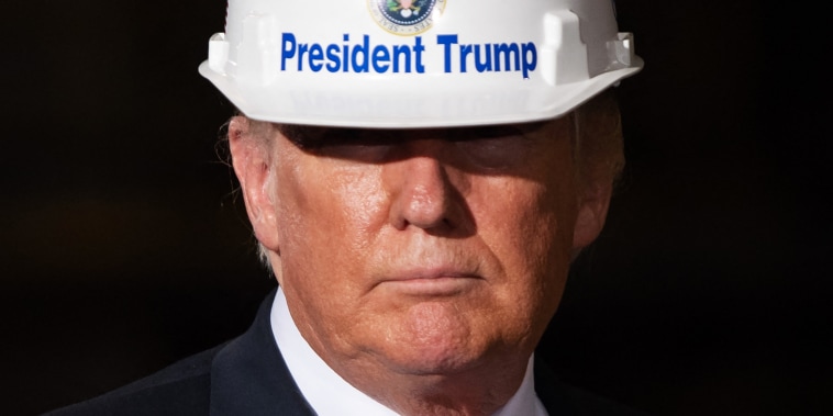 President Trump tours a steel mill in Granite City, Ill., in 2018. 
