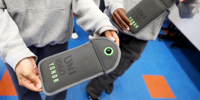 cell phone ban, high school, los angeles students yondr cellphone pouch pouches