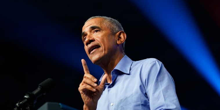 Barack Obama points as he speaks