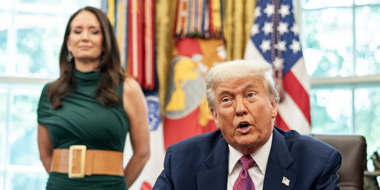 Brooke Rollins and Donald Trump.