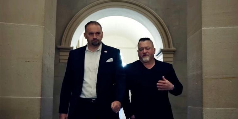 xx, left, and Luis Elizondo in "The Age of Disclosure".