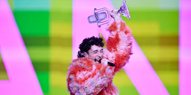 Nemo celebrates winning the 2024 Eurovision Song Contest