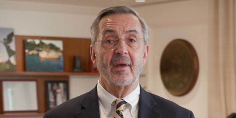 Image: A screen grab of President of the University of Michigan, Domenico Grasso.