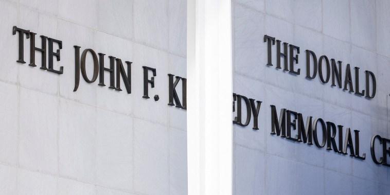 The words "The Donald" on the wall of The John F. Kennedy Memorial Center for the Performing Arts on Dec. 19. 