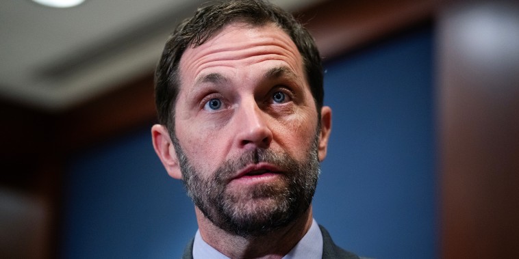 Rep. Jason Crow, D-Colo., after a briefing about military strikes on alleged drug-smuggling boats in the Caribbean Sea, on December 16, 2025. 