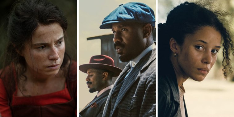 Jessie Buckley in "Hamnet"; Michael B. Jordan in “Sinners" and Chase Infiniti in “One Battle After Another.”