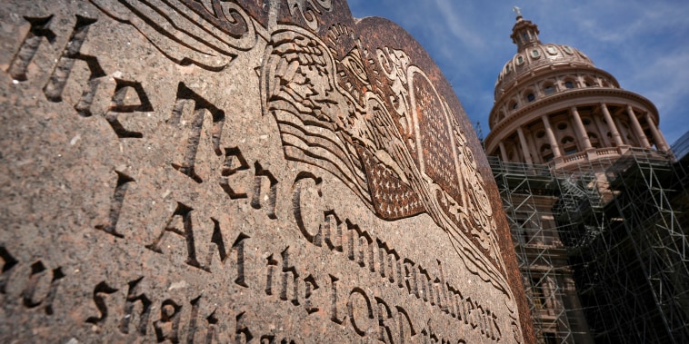 The Ten Commandments Monument at the Texas Capitol