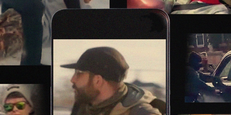 Photo collage of video stills featuring Alex Pretti and Renee Good