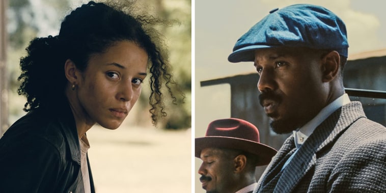 A split composite image of Chase Infiniti, left, and Michael B. Jordan