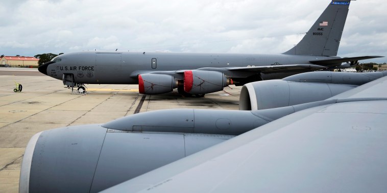 March 12, 2014 - Tampa, Florida, U.S. - A KC-135 Stratotanker is seen from another KC-135 as the planes sit on the tarmac at MacDill Air Force Base Wednesday, March 12, 2014 in Tampa. T