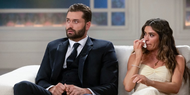 Dakota Mortensen, Taylor Frankie Paul on "The Secret Lives Of Mormon Wives Reunion Special" on Hulu.