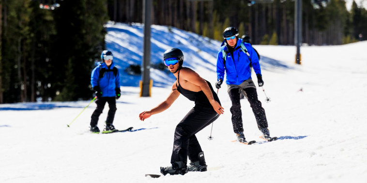 Skiers Hit The Slopes During A Heat Wave In Colorado