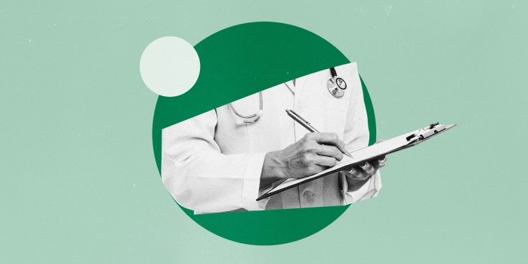 Collage of doctor taking notes