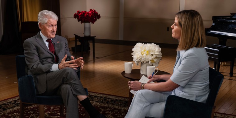 Former President Bill Clinton speaks to Jenna Bush Hager.