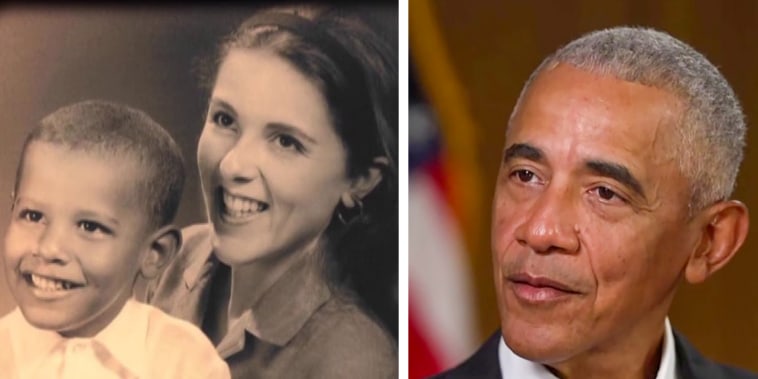 Barack Obama with his late mother, Ann Dunham.