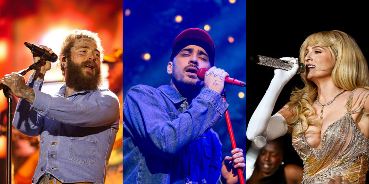 Post Malone, Zayn Malik and Meghan Trainor.