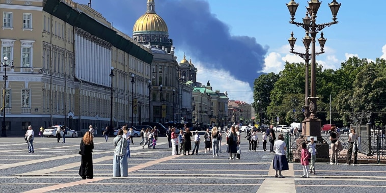 Black smoke rises following reported Ukrainian UAV attack in St. Petersburg