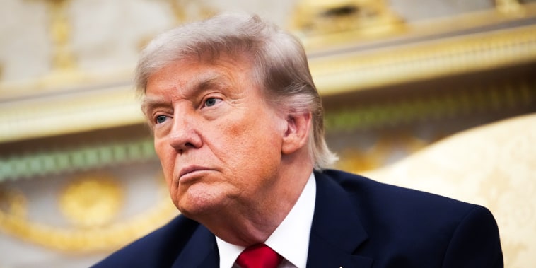 President Donald Trump attends a meeting with NATO Secretary-General Mark Rutte in the Oval Office of the White House on June 24, 2026.