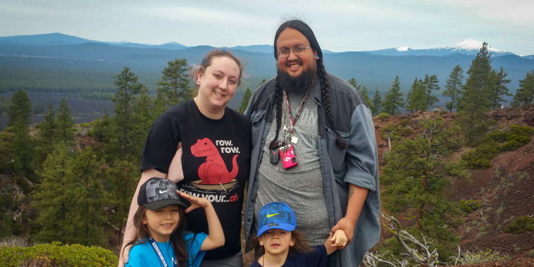 Stephanie Garneaux with her family in 2018.
