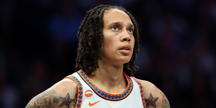 Brittney Griner #42 of the Connecticut Sun looks away.