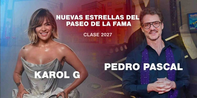 Karol G y Pedro Pascal tendrán su estrella en el Paseo de la Fama