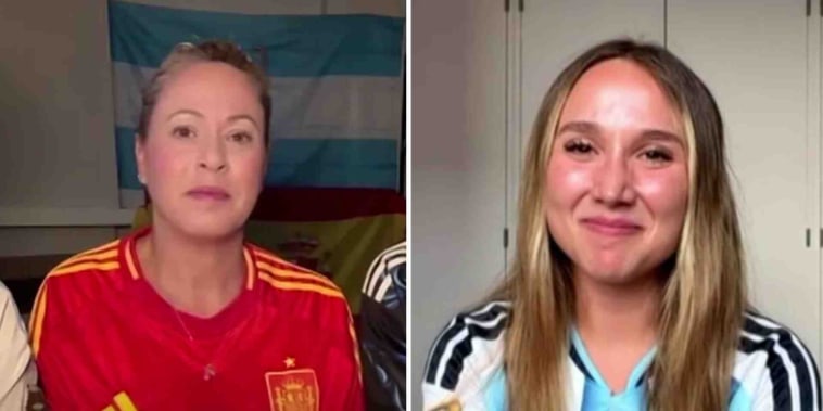 Unos vecinos muestran hermandad previo a final del Mundial